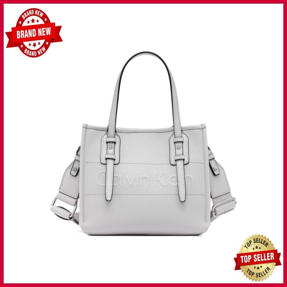 Vegan Leather Crossbody Bag with Interior Pockets, Hands-Free Mini Tote